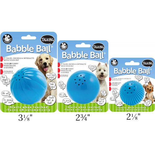  Pet Qwerks Talking Babble Ball Interactive Dog Toy, Wisecracks and Makes Funny Sounds When Touched
