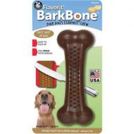 Pet Qwerks Barkbone Flavorit Peanut Butter Flavor Bone - Fillable Surface for Spreads, Tough Durable Toys for Aggressive Power Chewers | Made in USA, FDA Compliant Nylon - for Larg