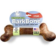 Pet Qwerks Dinosaur BarkBone Chew Toy - Tough Durable Nearly Indestructible Bone for Extreme Aggressive Power Chewers | Made in USA, with FDA Compliant Nylon - 2 Flavors Available