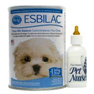 PetAg Esbilac Puppy Milk Replacement Powder 12 oz with Four Paws Pet Nurser Bottle Bundle