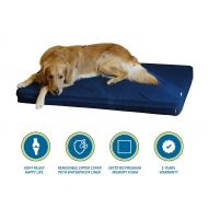 PetBed4Less Premium Orthopedic Memory Foam Pet Bed Dog Bed with Durable Denim Zipper Cover and Waterproof Liner + Free Bonus Replacement case