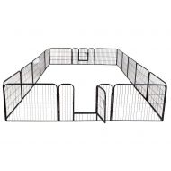 PetDancer 16 Panels Dog Puppy Cat Pet Playpen Metal Fence Heavy Duty Pet Pen Exercise Outdoor Indoor Kennel Crate