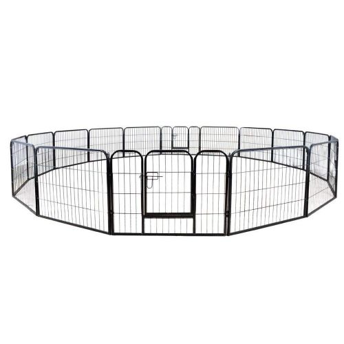  PetDancer 16 Panels Dog Puppy Cat Pet Playpen Metal Fence Heavy Duty Pet Pen Exercise Outdoor Indoor Kennel Crate