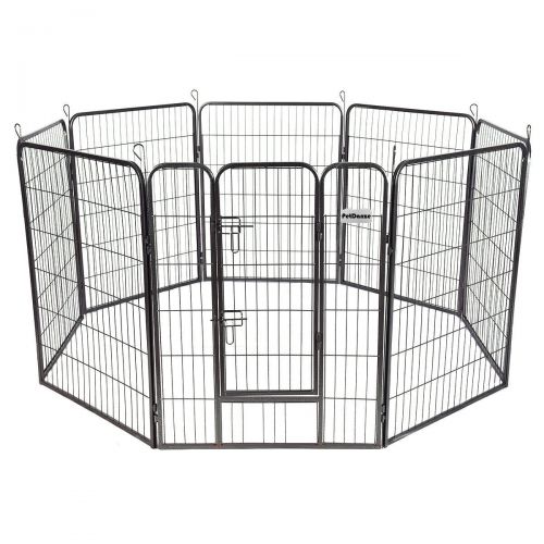  PetDanze Dog Pen Metal Fence Gate Portable Outdoor | Heavy Duty Outside Pet Large Playpen Exercise RV Play Yard | Indoor Puppy Kennel Cage Crate Enclosures | 40 Height 8 Panel