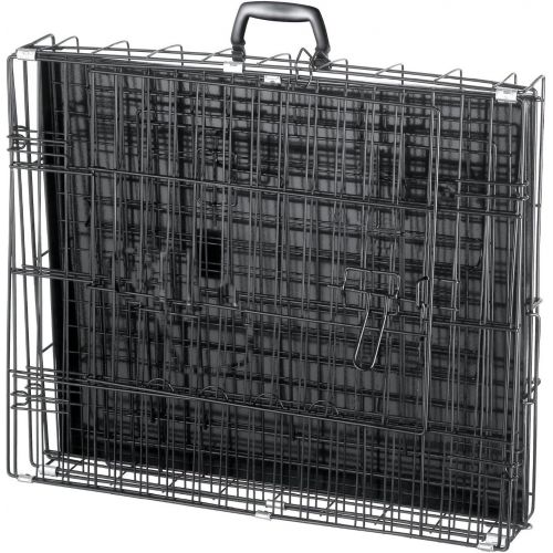  PetDanze Large Dog Kennels | XL Pet Carrier Travel Cage | Indoor Outdoor Outside Collapsible Portable Folding Wire Metal Crate | Double-Doors with Divider and Tray | 42x27x30 inche