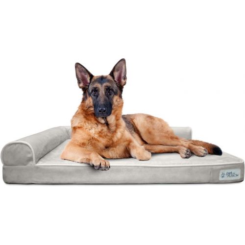  PetFusion BetterLounge Dog Bed w/ solid orthopedic Memory Foam, Waterproof foam liner, & YKK zippers. (Easy clean, removable micro-suede cover). 1 yr Warranty