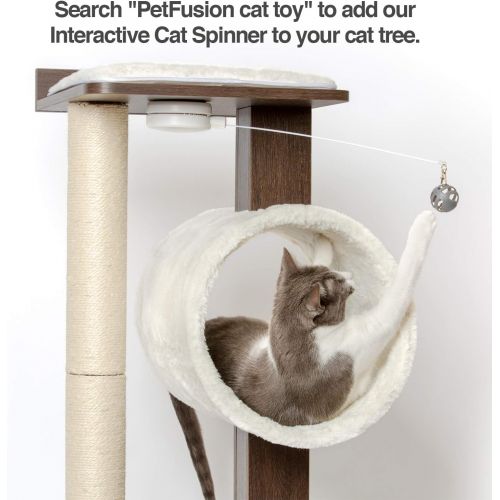  PetFusion Modern Cat Tree House & Tall Scratching Post (33 Tall). Modern and Neutral Platforms, Espresso Finish