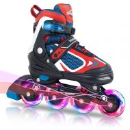 PetGirl MammyGol Inline Adjustable Skates with Full Light Up Wheels, Roller Blades Skates for Boys and Girls Beginners, Indoor&Outdoor Skating Equipment
