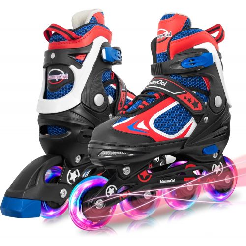  PetGirl MammyGol Inline Adjustable Skates with Full Light Up Wheels, Roller Blades Skates for Boys and Girls Beginners, Indoor&Outdoor Skating Equipment
