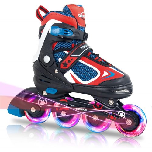  PetGirl MammyGol Inline Adjustable Skates with Full Light Up Wheels, Roller Blades Skates for Boys and Girls Beginners, Indoor&Outdoor Skating Equipment