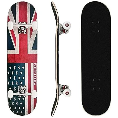  PetGirl Skateboards 31x 8 Complete Skateboard Cruiser 9 Layer Canadian Maple Double Kick Concave Standard and Tricks Skateboards for Beginner and Pro