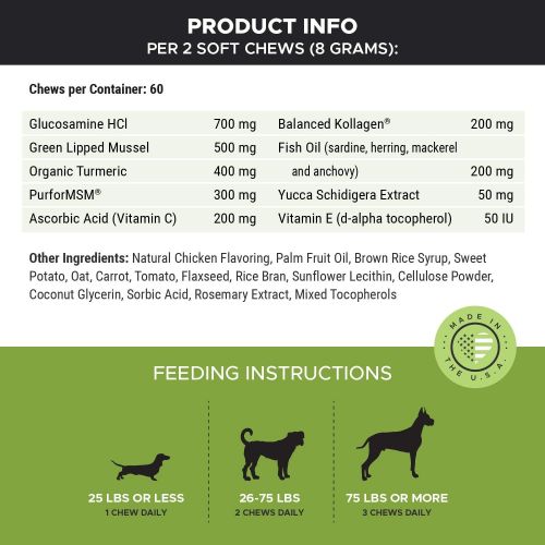  [아마존 핫딜]  [아마존핫딜]PetHonesty PureMobility Glucosamine for Dogs - Premium Dog Joint Supplement Support with Glucosamine, Green-Lipped Mussel, Collagen & Turmeric - Advanced Hip & Joint Chews & Pet Joint Pain Re