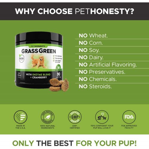  [아마존핫딜][아마존 핫딜] PetHonesty GrassGreen Grass Burn Spot Chews for Dogs - Dog Pee Lawn Spot Saver Treatment Caused by Dog Urine - Cranberry, Apple Cider Vinegar, DL-Methionine Grass Treatment Rocks -