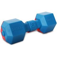 PET LIFE Dumbbell Built-To-Last Chew and Fetch TPR Waterproof Floating Pet Dog Toy, One Size, Blue and Red