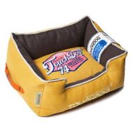 Pet Life Touchdog Original Sporty Vintage Throwback Reversible Plush Rectangular Dog Bed