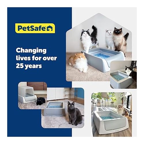  PetSafe ScoopFree Crystal Litter Tray Refills - Premium Blue Crystals, 6-Pack - Disposable Tray - Includes Leak Protection & Low Tracking Litter - Absorbs Odors on Contact