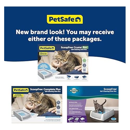  PetSafe ScoopFree Crystal Pro Self-Cleaning Cat Litterbox - Never Scoop Litter Again - Hands-Free Cleanup With Disposable Crystal Tray - Less Tracking, Better Odor Control - Includes Disposable Tray