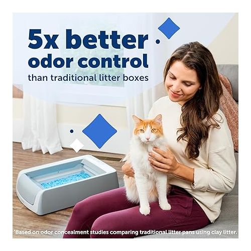  PetSafe ScoopFree Crystal Pro Self-Cleaning Cat Litterbox - Never Scoop Litter Again - Hands-Free Cleanup With Disposable Crystal Tray - Less Tracking, Better Odor Control - Includes Disposable Tray