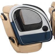 PetSafe Happy Ride Collapsible Dog Travel Crate - Foldable, Portable Dog Crate for Cars - Pets Up to 60lbs - Secures to Seat, Pop-Up Metal Frame, Mesh Zipper Windows, Removable, Washable Fleece Liner