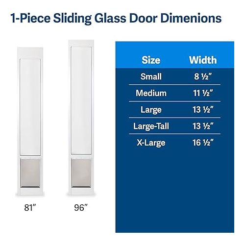  PetSafe 1-Piece Sliding Glass Pet Door for Dogs & Cats - Adjustable Height 91 7/16