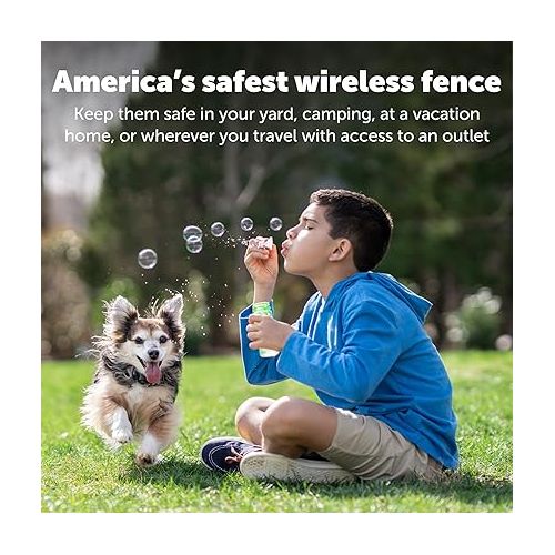  PetSafe America's Safest Pet Fence - The Original Wireless Containment System - Covers up to 1/2 Acre for dogs 8lbs+, Tone / Static - Parent Company INVISIBLE FENCE Brand