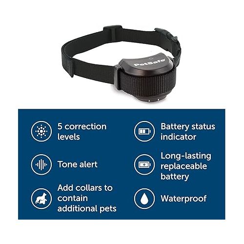  PetSafe Stay & Play Wireless Pet Fence & Replaceable Battery Collar - Circular Boundary Secures up to 3/4 Acre Yard, No-Dig, America's Safest Wireless Fence (Packaging May Vary)