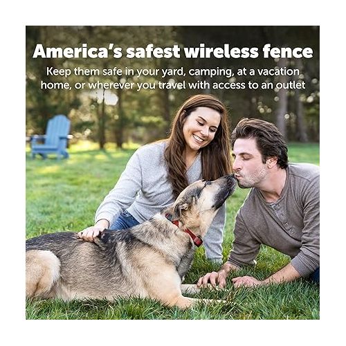  PetSafe Stay & Play Wireless Pet Fence for Stubborn Dogs - No Wire Circular Boundary, Secure 3/4-Acre Yard, For Dogs 5lbs+, America's Safest Wireless Fence From Parent Company INVISIBLE FENCE Brand