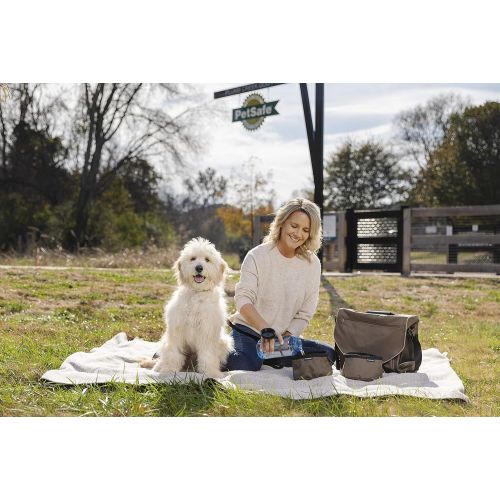  PetSafe Happy Ride Travel Bag - Water and Food Pet Bowl Included - Great for Hiking and Adventure with your Dog - Zipper Pockets and Poop Bag Dispenser - Durable Material and Comfo