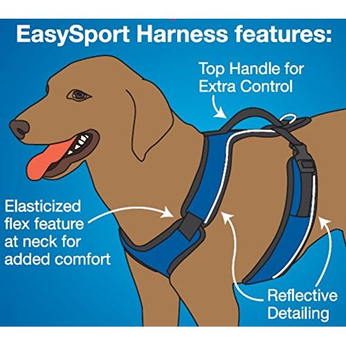  PetSafe EasySport Harness, Adjustable Padded Dog Harness with Control Handle and Reflective Piping, From the Makers of the Easy Walk Harness