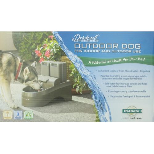  PetSafe Drinkwell Indoor/Outdoor Dog Fountain, Pet Drinking Fountain for Dogs and Cats, 450 oz. Water Capacity