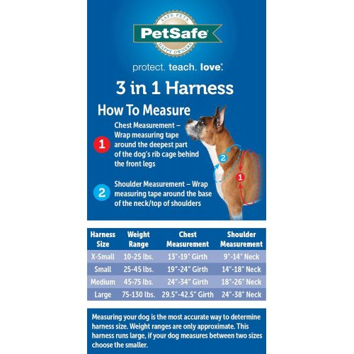  PetSafe 3 in 1 Harness - No-Pull Dog Harness - for X-Small, Small, Medium and Large Breeds - from the Makers of the Easy Walk Harness