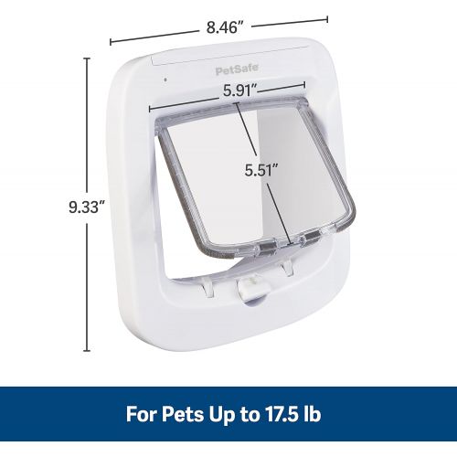  PetSafe Interior and Exterior Cat Door - Microchip RFID Pet Door - 4-Way Locking - Big Cat - Works With up to 40 Programmed Pets