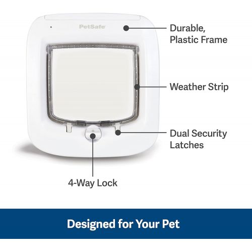  PetSafe Interior and Exterior Cat Door - Microchip RFID Pet Door - 4-Way Locking - Big Cat - Works With up to 40 Programmed Pets