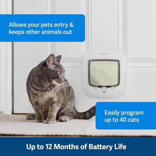  PetSafe Interior and Exterior Cat Door - Microchip RFID Pet Door - 4-Way Locking - Big Cat - Works With up to 40 Programmed Pets