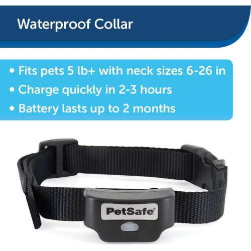  PetSafe Rechargeable In-Ground Fence for Dogs and Cats over 5lb, Waterproof Receiver Collar with Tone and Static Correction