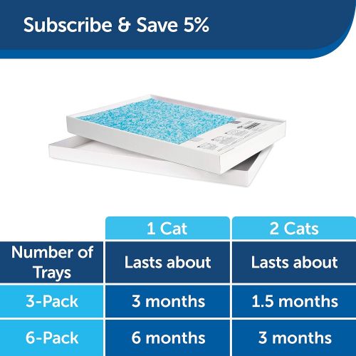  PetSafe ScoopFree Cat Litter Tray Refills with Premium Non-Clumping Crystal Cat Litter, Replacement Trays for the PetSafe ScoopFree Self-Cleaning Cat Litter Box, 6-Pack