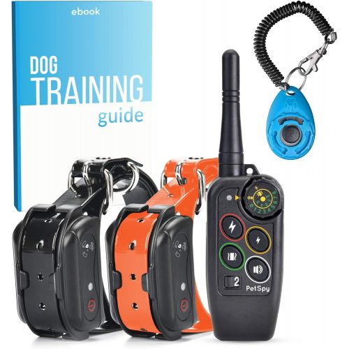  PetSpy M686B Dog Trainer Shock Collar for 2 Dogs with Vibra and Beep, Fully Waterproof Remote Training E-Collars