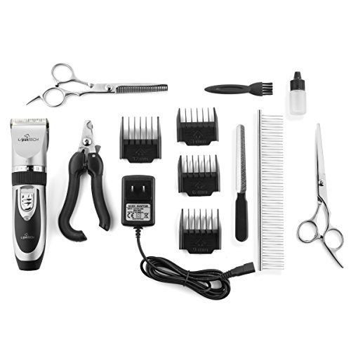  PetTech Professional Dog Grooming Kit - Rechargeable, Cordless Pet Grooming Clippers & Complete Set of Dog Grooming Tools. Low Noise & Suitable for Dogs, Cats and Other Pets
