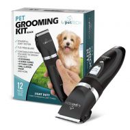 PetTech Professional Dog Grooming Kit - Rechargeable, Cordless Pet Grooming Clippers & Complete Set of Dog Grooming Tools. Low Noise & Suitable for Dogs, Cats and Other Pets