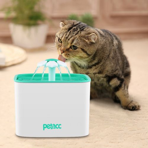  [아마존 핫딜]  [아마존핫딜]Petacc Katzen Trinkbrunnen,4 Filterelemente Haustier Wasserspender Trinkbrunnen Hund Automatisch Blumentrinkbrunnen Trinkbrunnen Fuer Katzen und Hunde 2L Ultra Leise Weiss Gruen