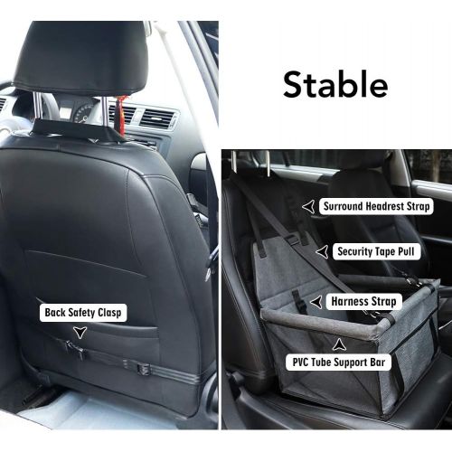  [아마존 핫딜]  [아마존핫딜]Petbobi Pet Reinforce Car Booster Seat for Dog Cat Portable and Breathable Bag with Seat Belt Dog Carrier Safety Stable for Travel with Clip on Leash and Storage Package