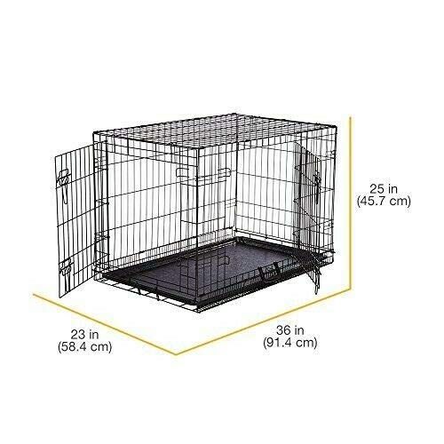  Petco Indoor Big Dog Cage Crate Kennel Large Pet Dog Double-Door Metal Folds 36x23x25