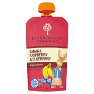 [아마존베스트]Peter Rabbit Organics Raspberry, Banana and Blueberry, 4.0-Ounce Pouches (Pack of 10)