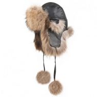 Peterglenn Peter Glenn Leather and Real Fur Trapper Hat (Adults)