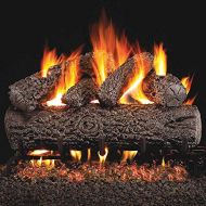Peterson Real Fyre 24-inch Post Oak Log Set With Vented Natural Gas G45 Burner - Match Light