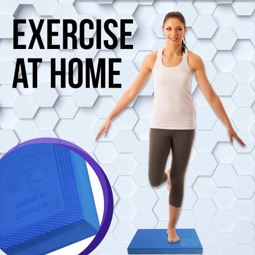  [아마존 핫딜] Pete's choice XL or L Foam Balance Pad - FREE Stretching Strap & BONUS eBook | Extra Large Balance Pads for Physical Therapy Rehab & Ankle Recovery, Lower Back/Knee Pain | X Large Wobble Board C