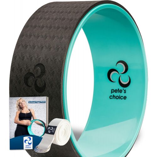  [아마존 핫딜] Pete's choice petes choice Dharma Yoga Wheel with Bonus eBook & Free Yoga Strap | Comfortable & Durable Yoga Balance Accessory | Increase Flexibility | Ideal Back Stretcher