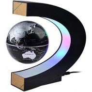 [아마존베스트]Petforu Magnetic Levitation, High Rotation C Shape Magnetic Suspension Maglev Levitation Globe with LED Lights for Learning Education Teaching Demo Home Office Desk Decoration(US P