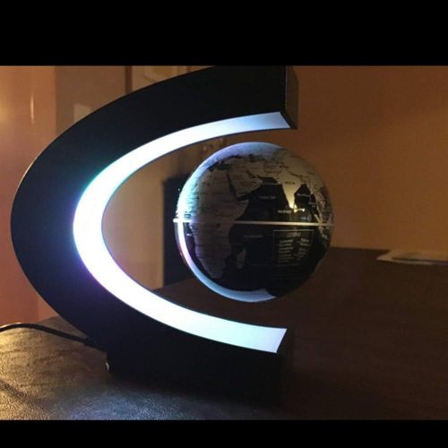  [아마존베스트]Petforu Magnetic Levitation, High Rotation C Shape Magnetic Suspension Maglev Levitation Globe with LED Lights for Learning Education Teaching Demo Home Office Desk Decoration(US P