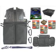 Petforu Portable Folding Barbecue Grill Stove Bag & SE BG107 Stove Bar-B-Que Grill Kits | Molle Straps | Carabiner Hooks | Backpacking | Hiking |Tail Gate Cooking (Deluxe Bag, Stove & Wise